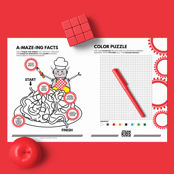 STEAM Kids in the Kitchen Activity Placemats