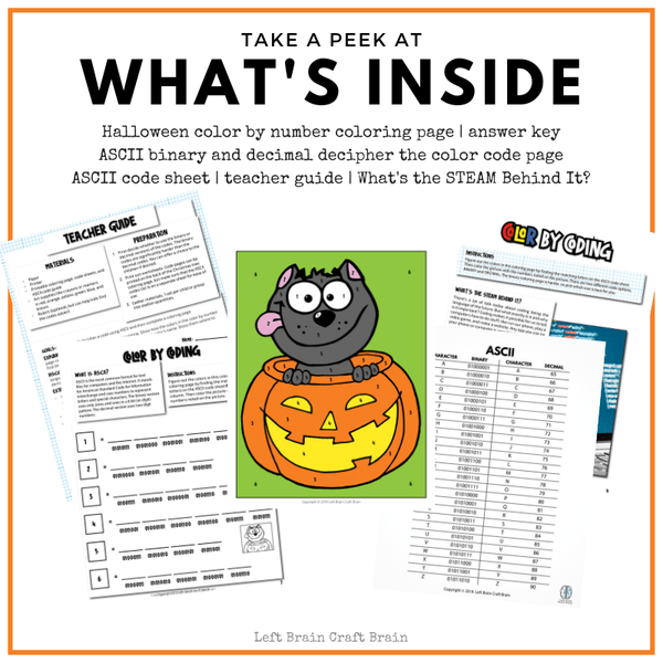 Halloween Color by Coding Coloring Page