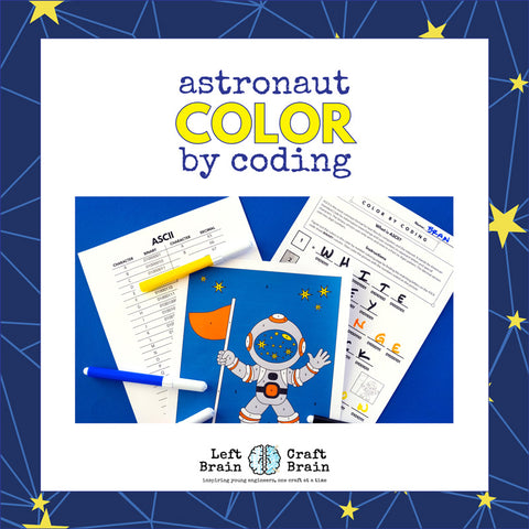 Astronaut Color by Coding Coloring Page
