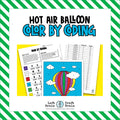 Hot Air Balloon Color by Coding Coloring Page