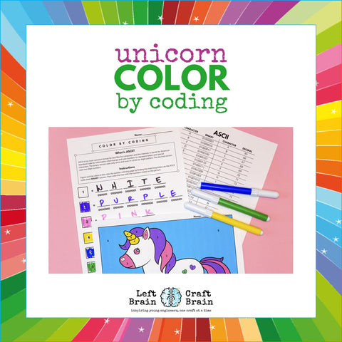 Color by Coding Unicorn Coloring Page