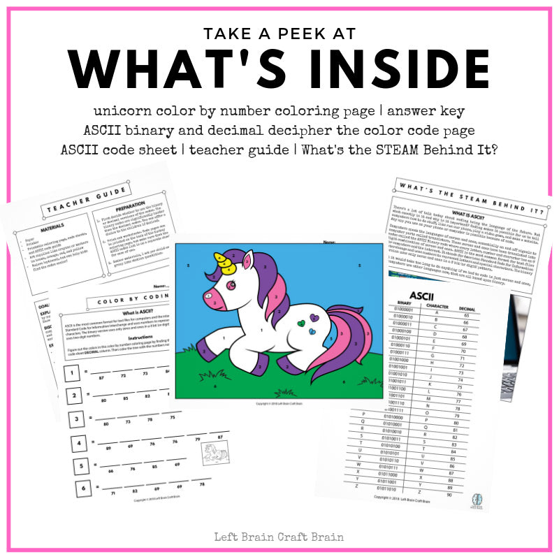 Color by Coding Unicorn Coloring Page