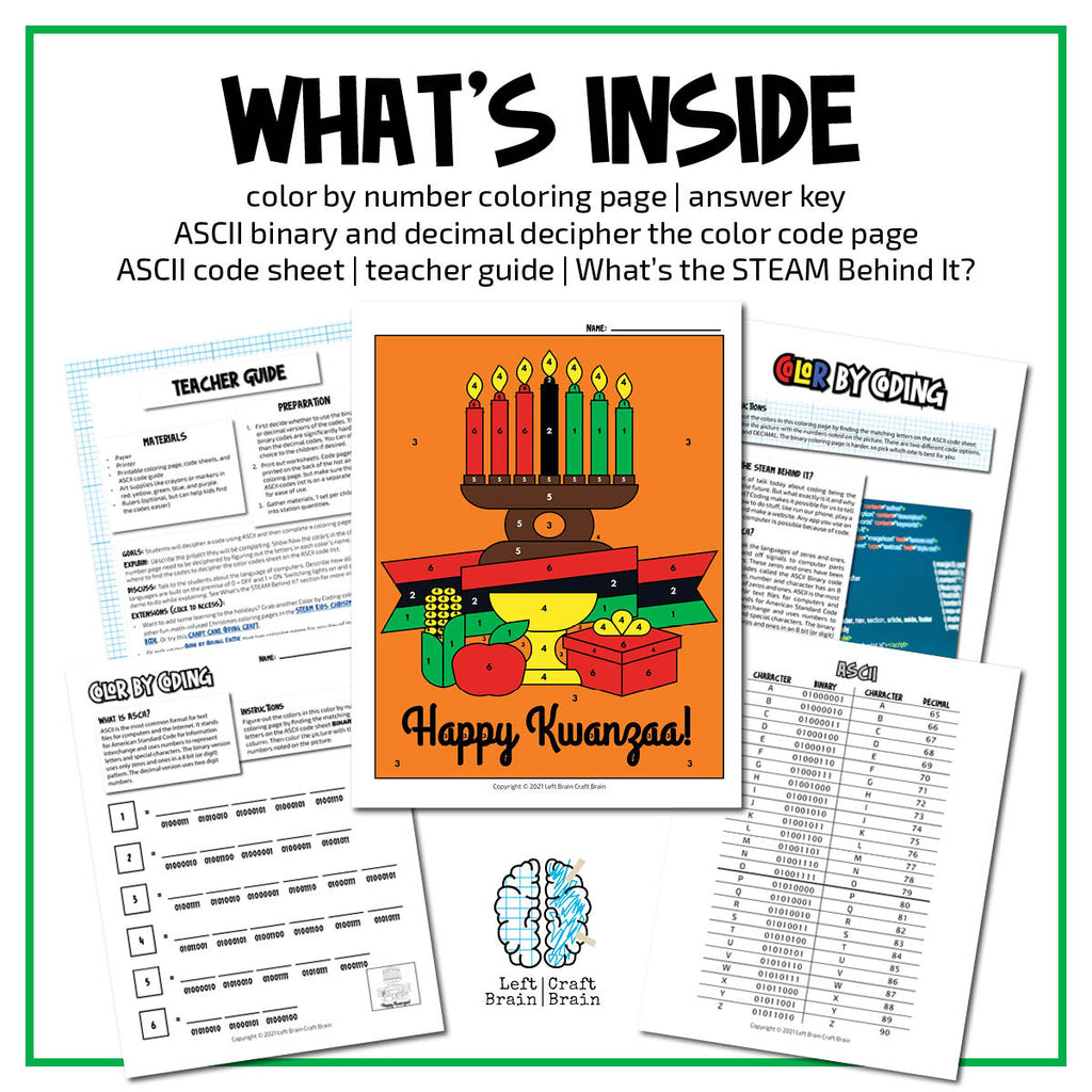 Kwanzaa Color by Coding Coloring Page